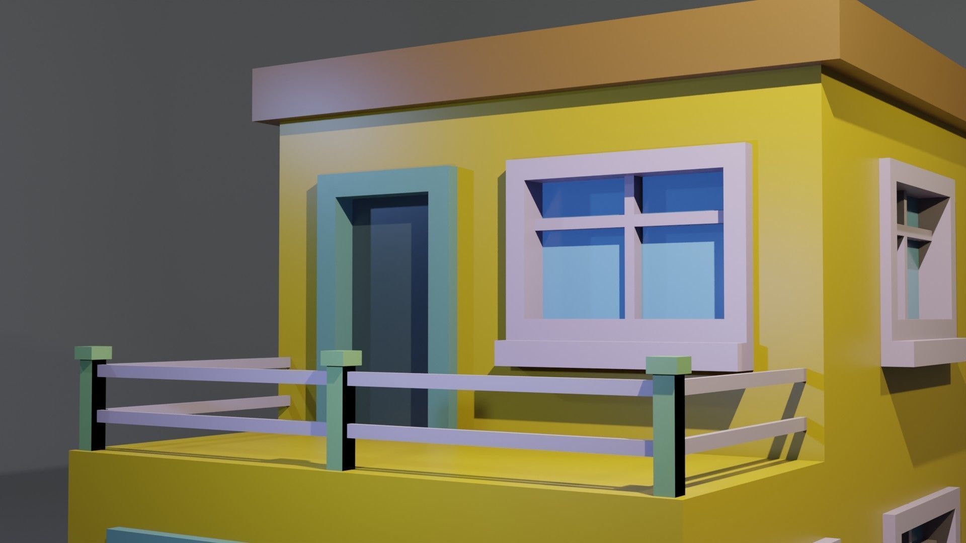 Cartoon Building 13 Low-poly 3D model_7