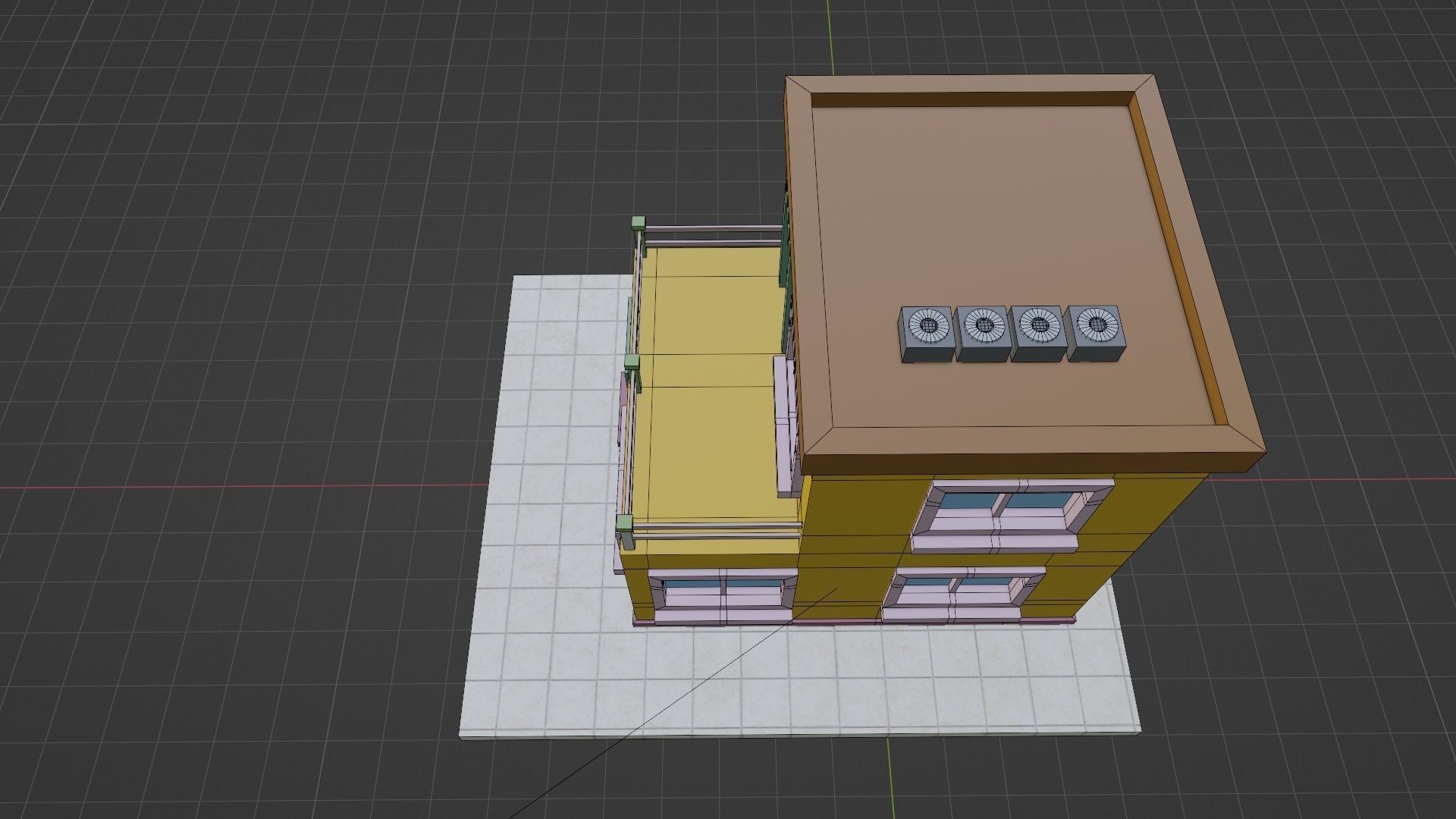 Cartoon Building 13 Low-poly 3D model_11