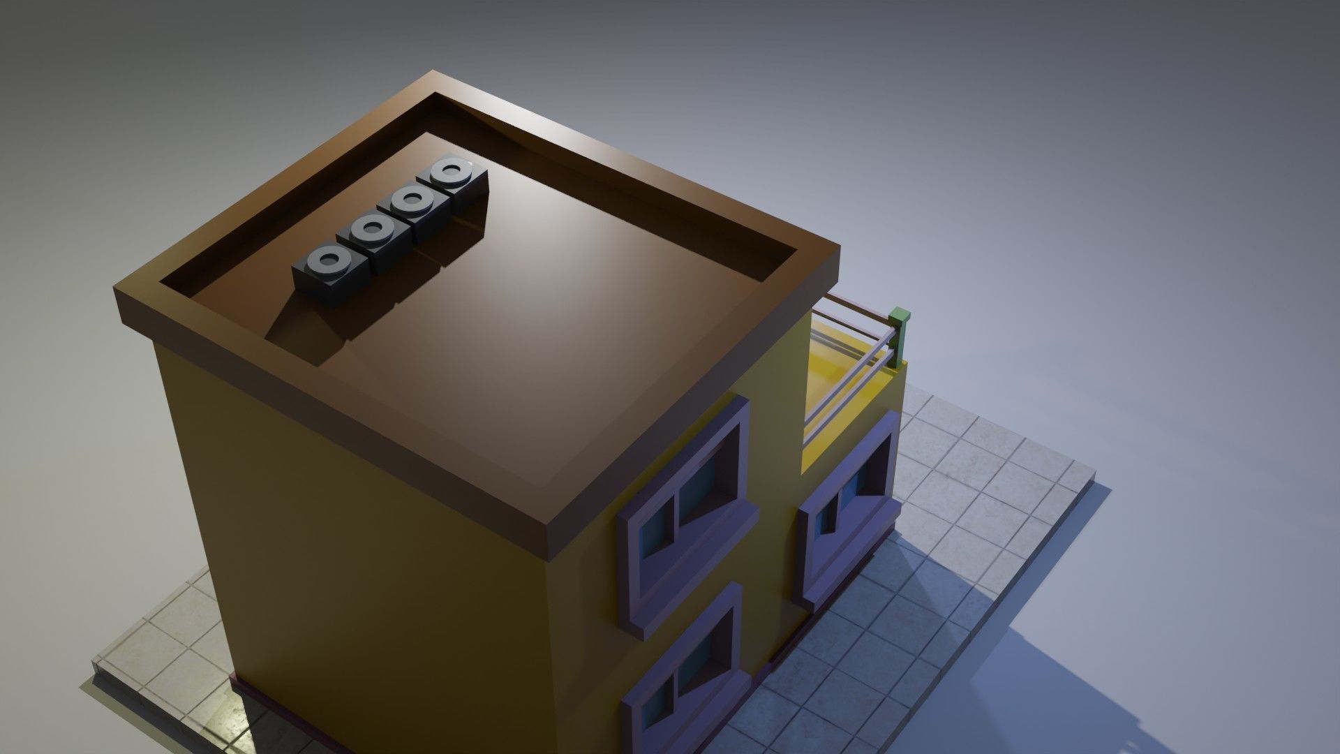 Cartoon Building 13 Low-poly 3D model_6