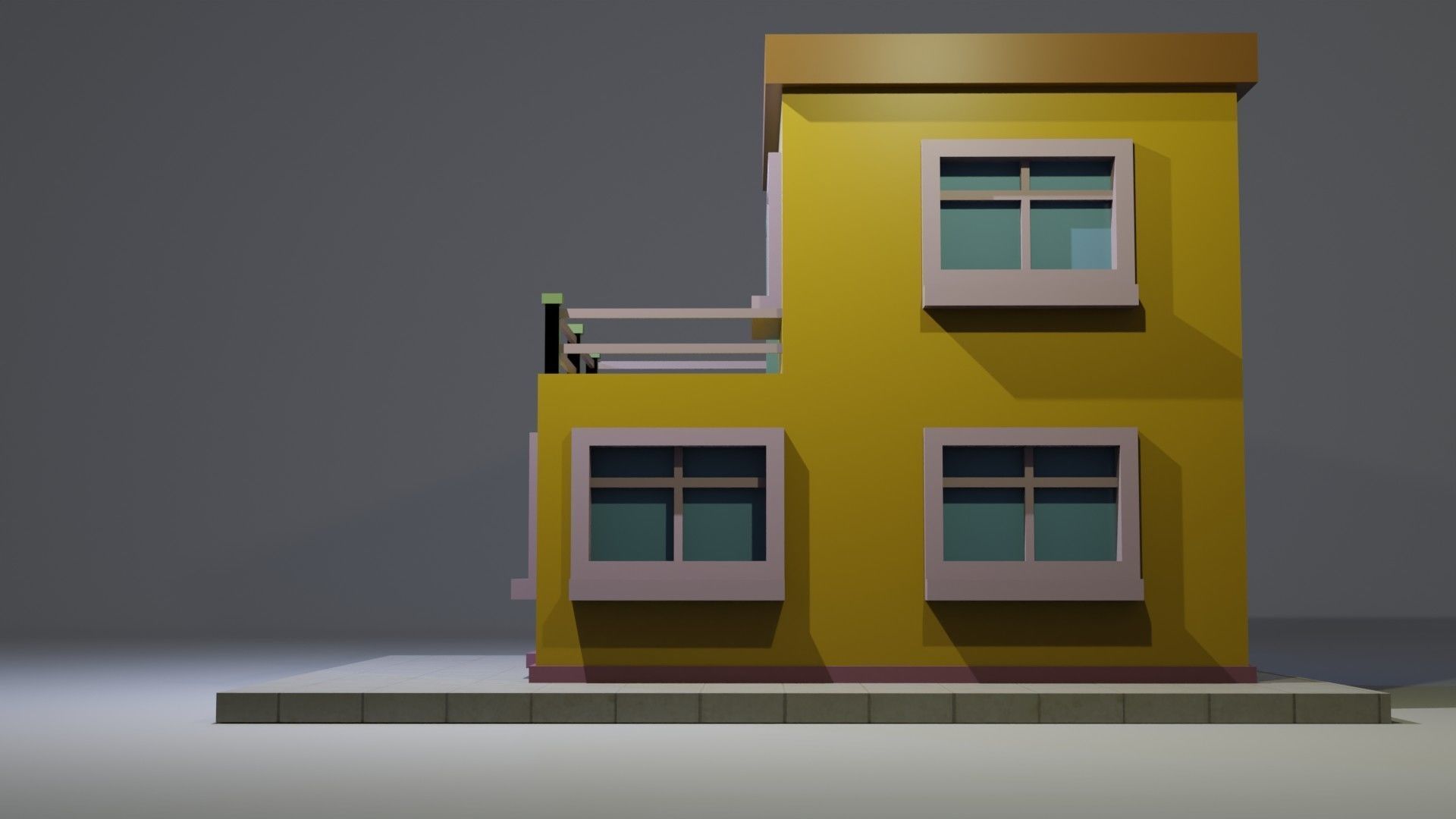 Cartoon Building 13 Low-poly 3D model_5