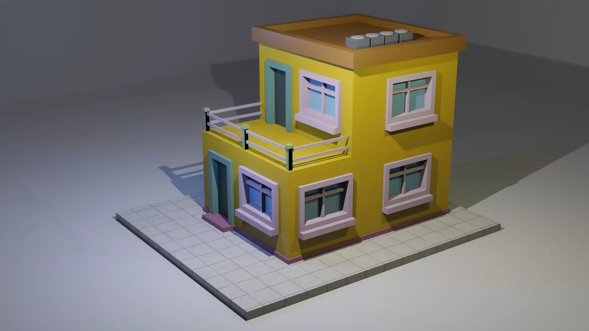 Cartoon Building 13 Low-poly 3D model_0