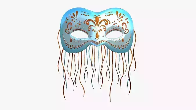 Carnival Mask F07 Blue Orange - Costume Character Design