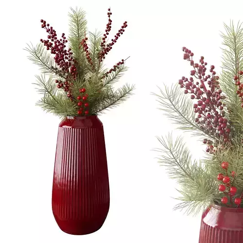Christmas bouquet in red vase 