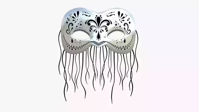 Carnival Mask F09 White Black - Costume Character Design