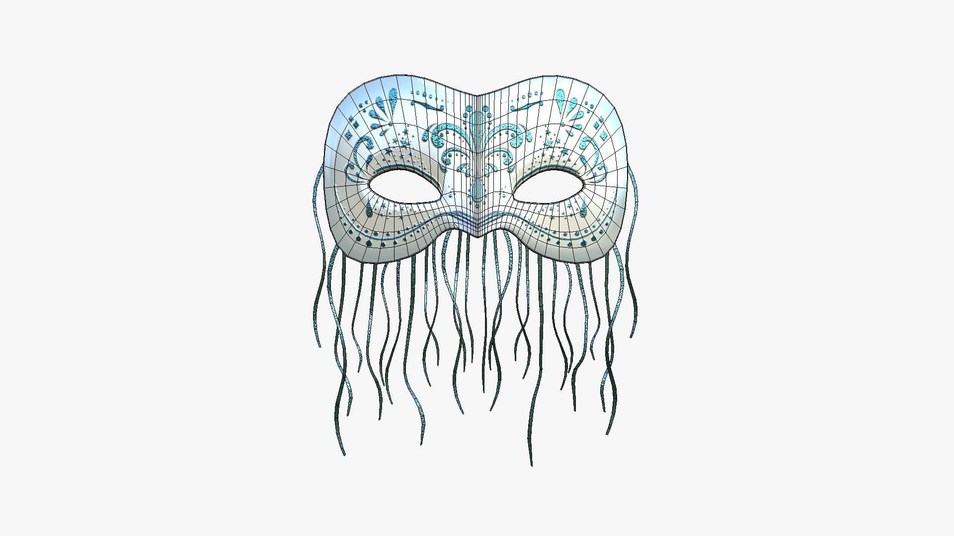3D model Carnival Mask F10 White Blue - Costume Character Design VR ...