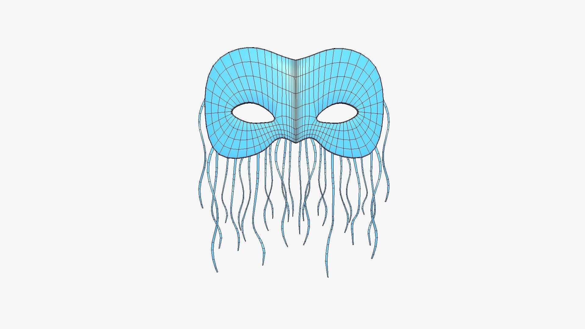 3D model Carnival Mask F10 White Blue - Costume Character Design VR ...