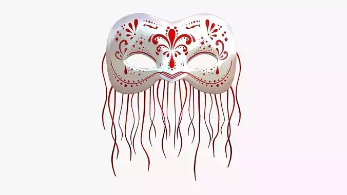 Carnival Mask F11 White Red - Costume Character Design