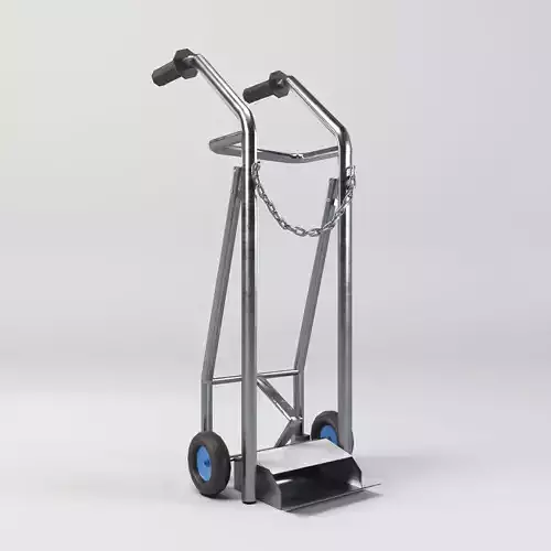 Stainless steel oxygen cylinder gas trolley