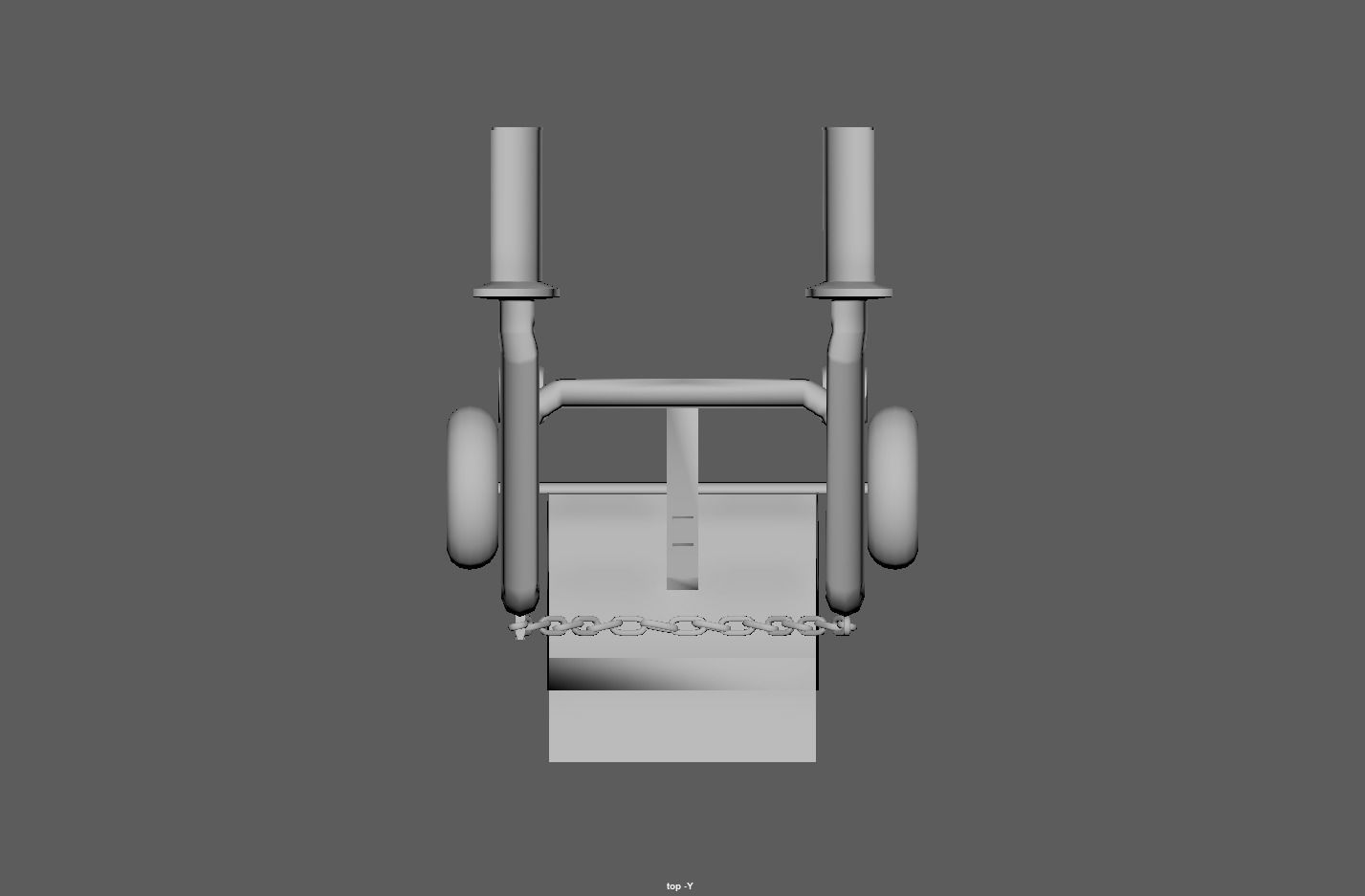 Stainless steel oxygen cylinder gas trolley Low-poly 3D model_13