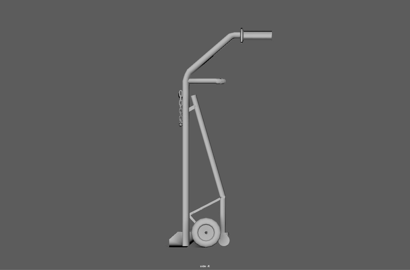 Stainless steel oxygen cylinder gas trolley Low-poly 3D model_20