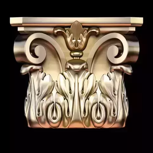 Classic carving chapiter  STL file included 3D model