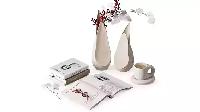 Decorative set with red branches