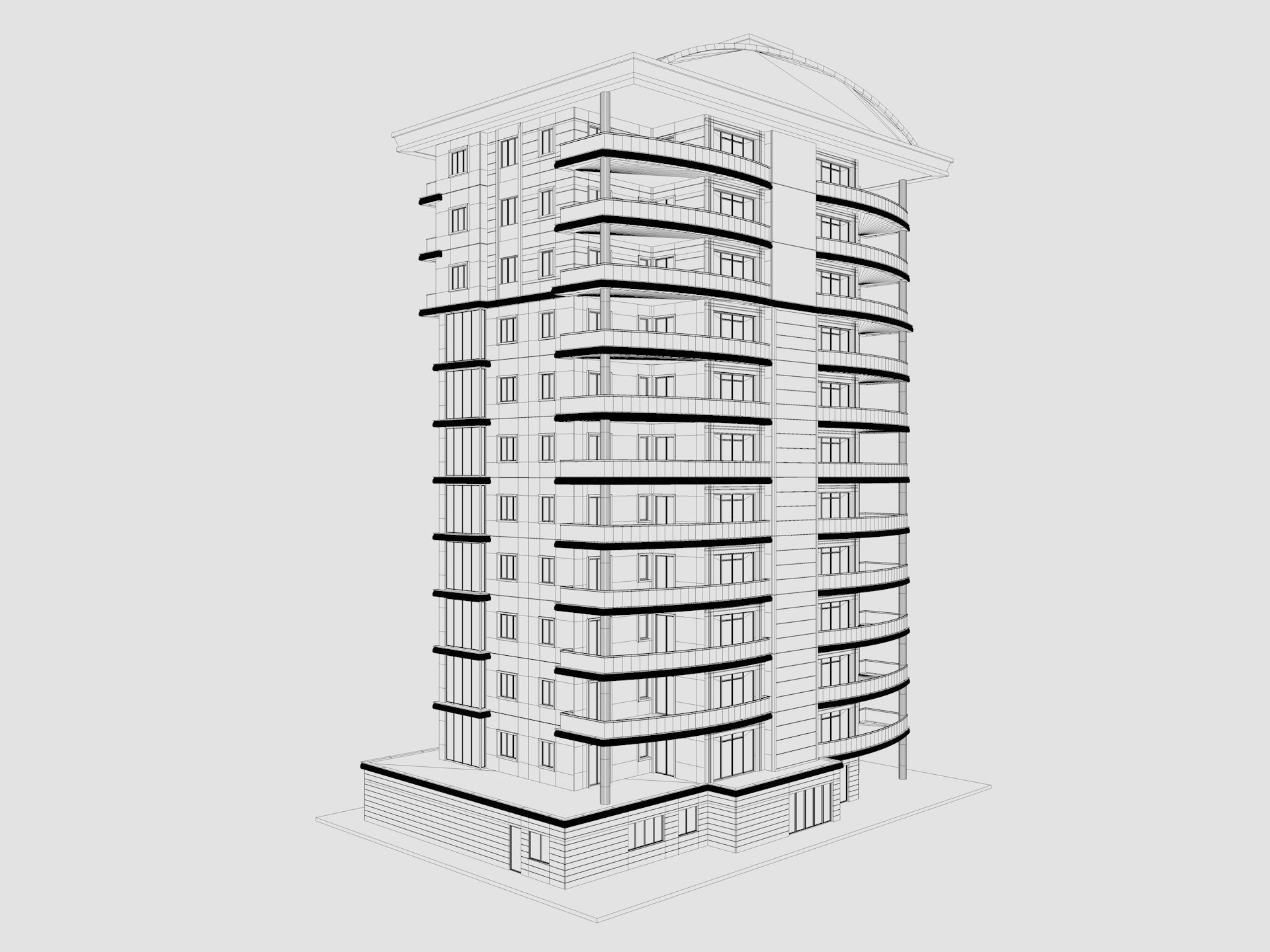 Residential Apartment Building 6 3D model_6