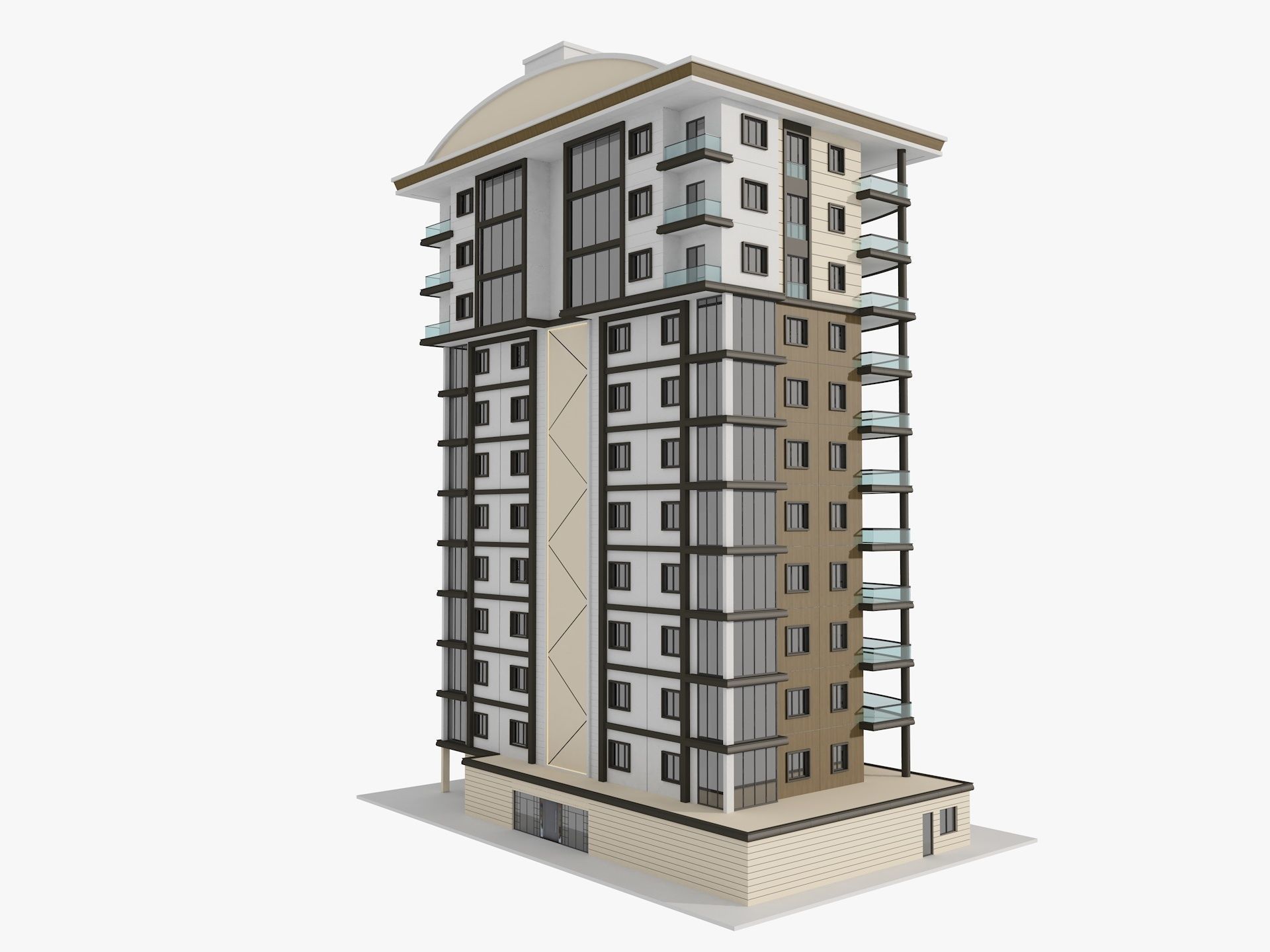 Residential Apartment Building 6 3D model_4