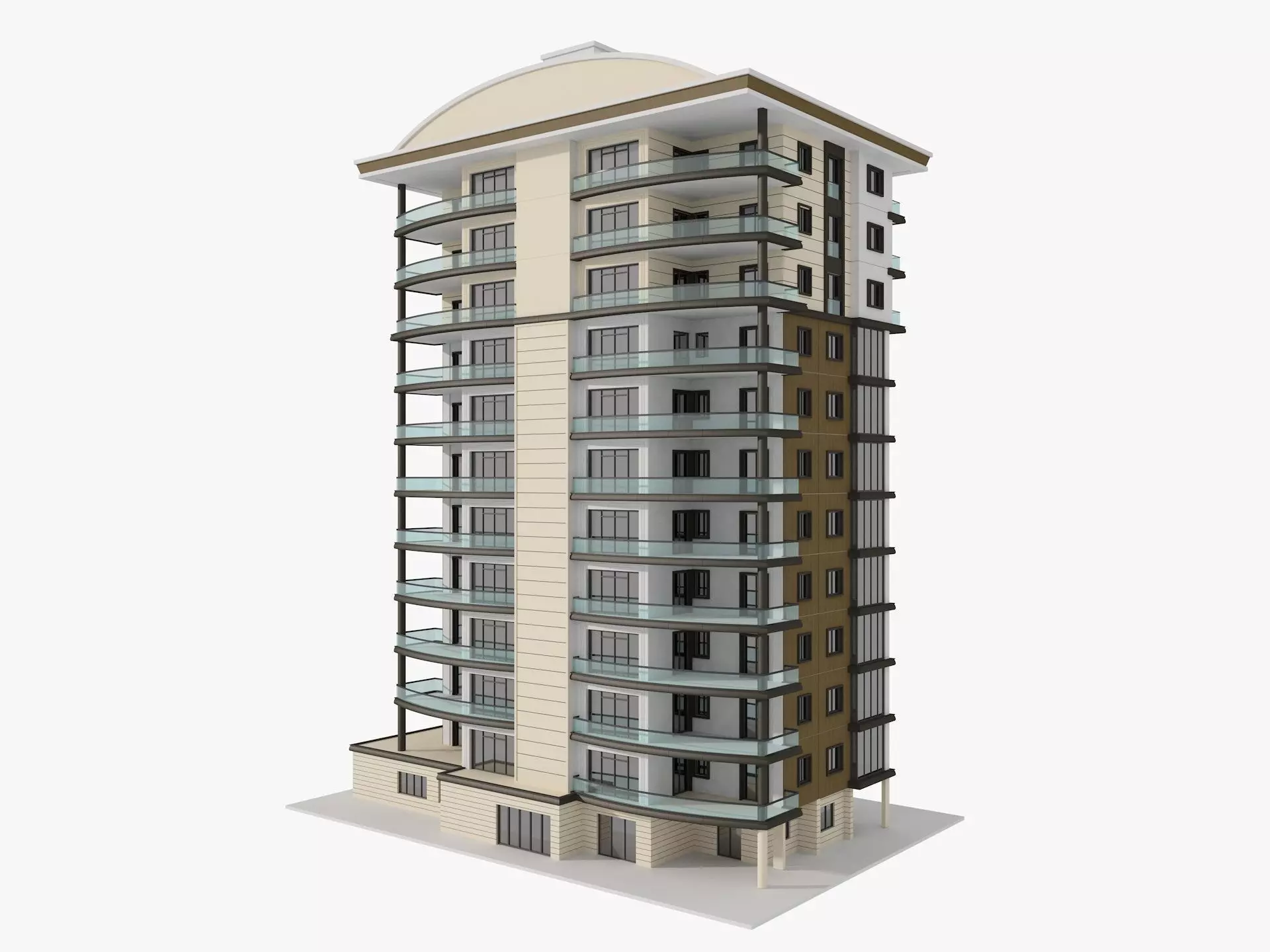 Residential Apartment Building 6 3D model_0