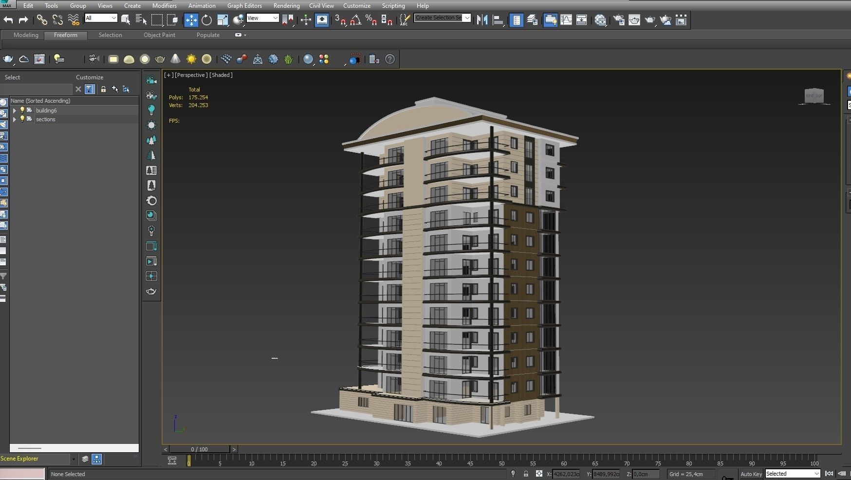 Residential Apartment Building 6 3D model_12