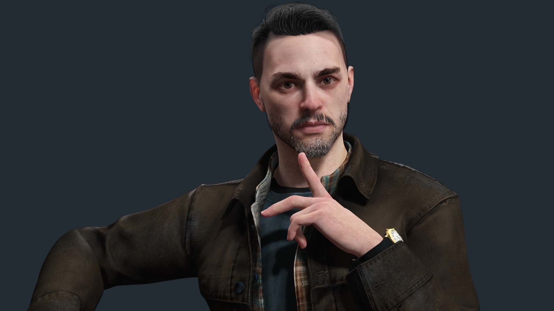 Realistic Father Kiven Low-poly 3D model_5