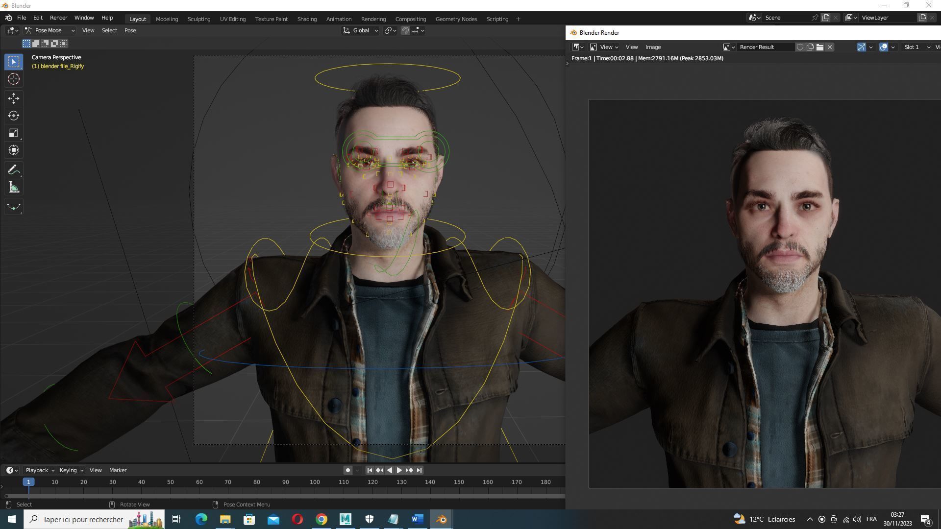 Realistic Father Kiven Low-poly 3D model_21
