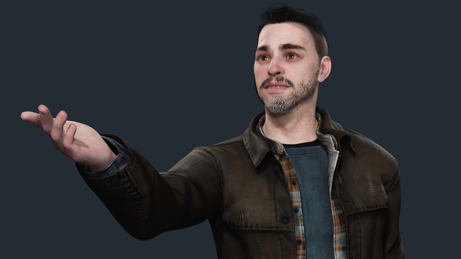 Realistic Father Kiven Low-poly 3D model_4