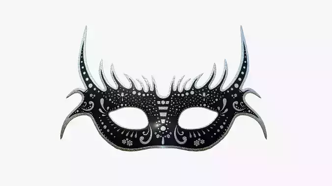 Carnival Mask G01 Black Silver - Costume Character Design Low-poly 3D model