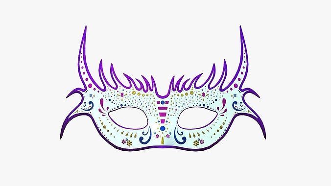 Carnival Mask G04 Colored - Costume Character Design Low-poly 3D model