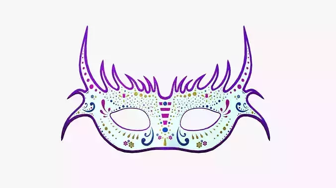 Carnival Mask G04 Colored - Costume Character Design Low-poly 3D model