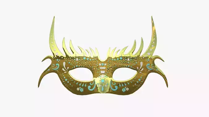 Carnival Mask G05 Golden - Costume Character Design Low-poly 3D model