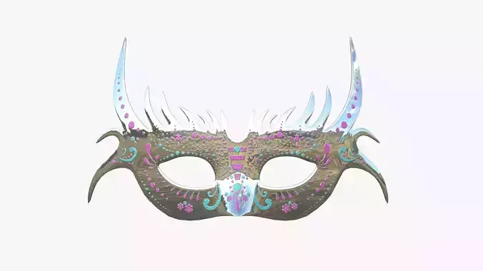Carnival Mask G06 Silver - Costume Character Design Low-poly 3D model