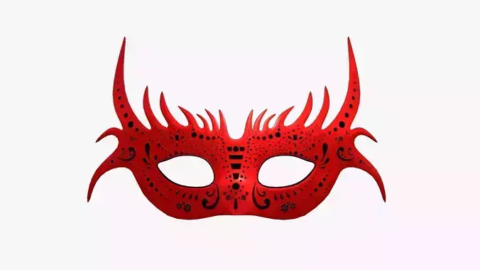 Carnival Mask G12 Black Red - Costume Character Design Low-poly 3D model