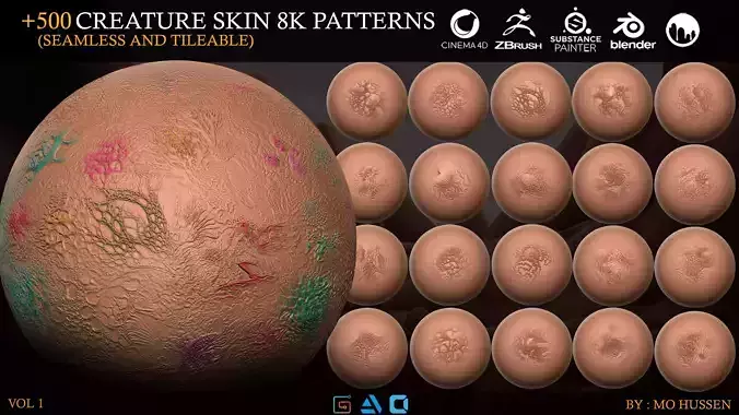  500 Creature skin 8k patterns Vol1 