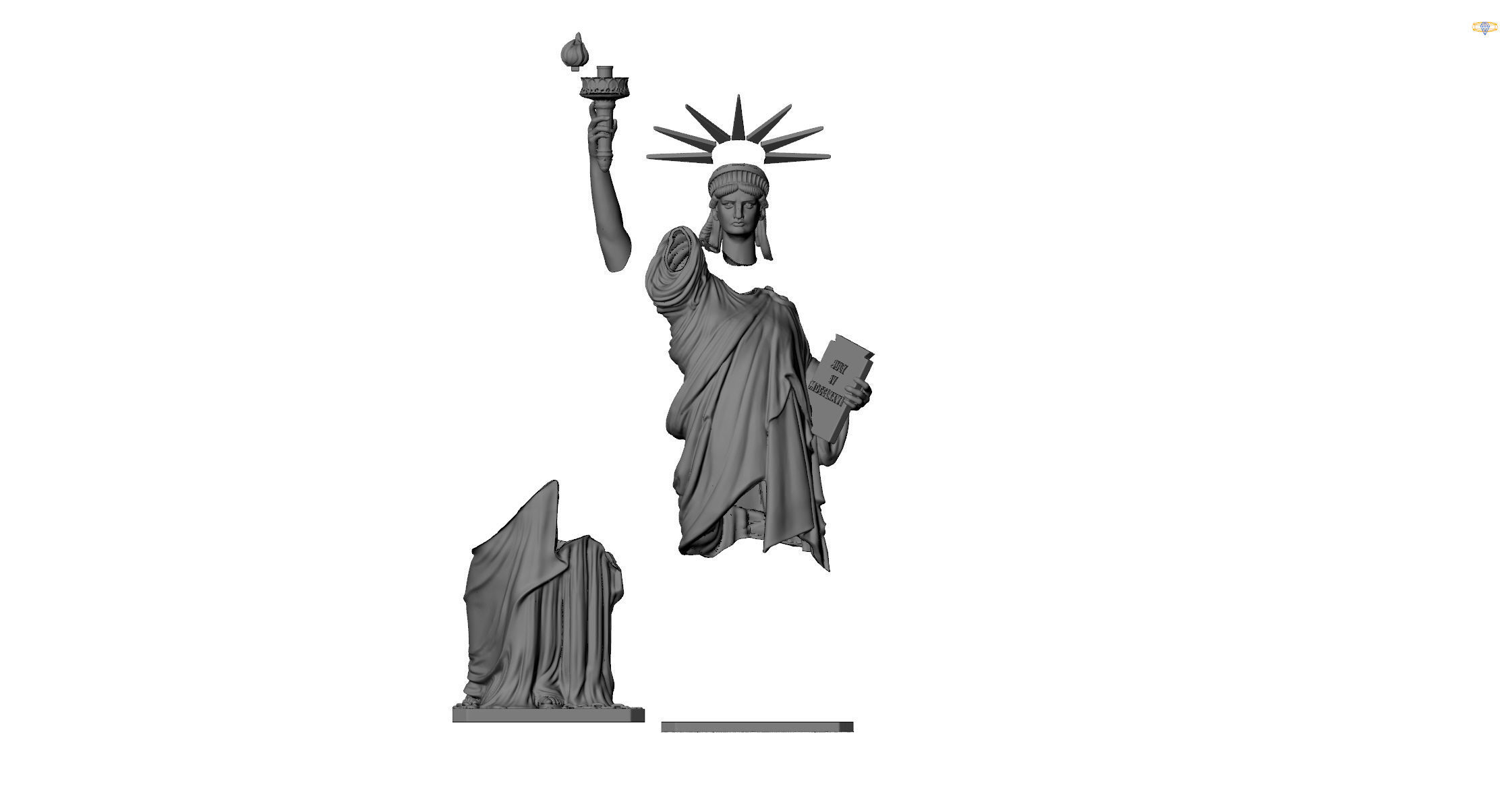 The Statue of Liberty 3D print model_10