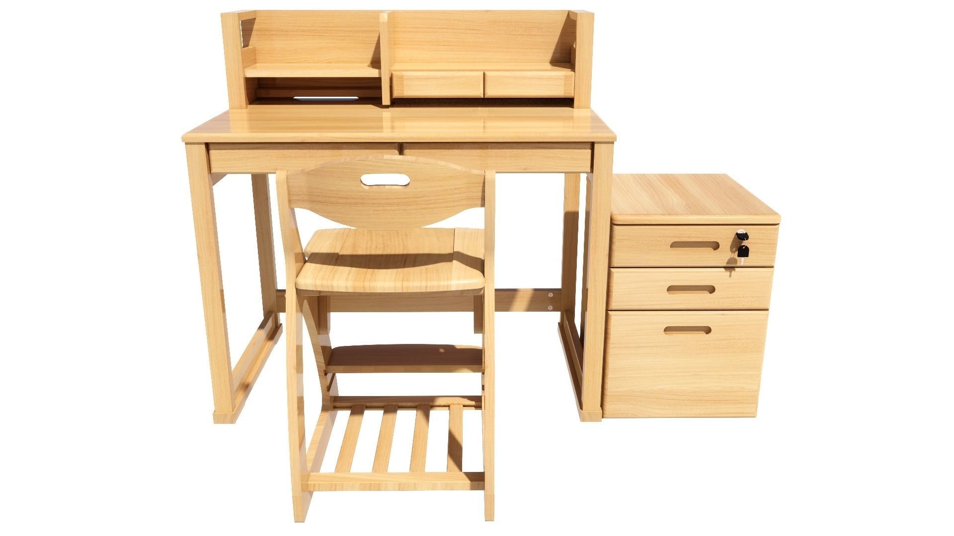 student desk set 3D model_6