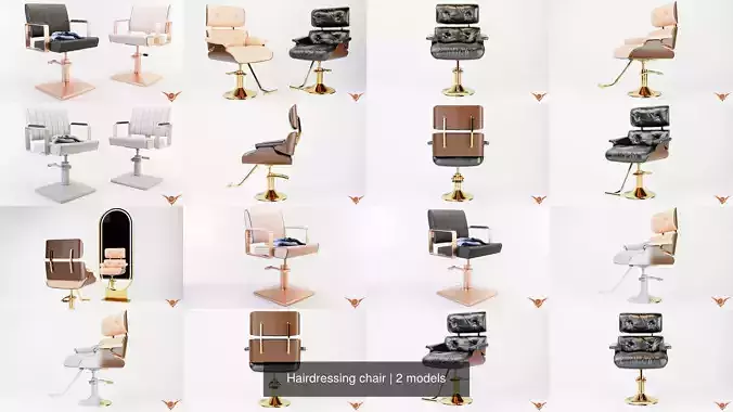 Hairdressing chair 3D Model Collection