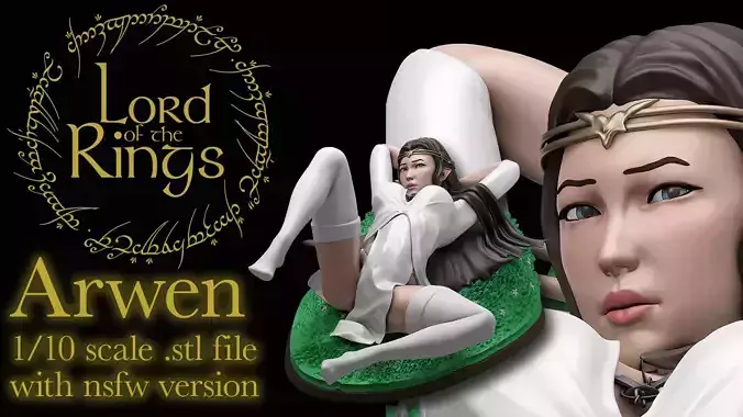 Elves Princess Arwen - 1to10 STL file 3D print model 3D print model