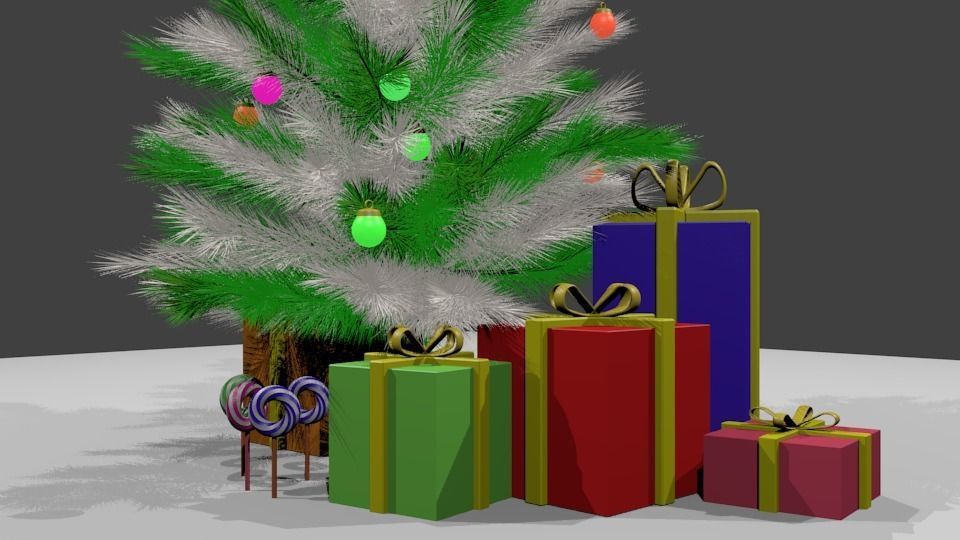 Christmas Tree 3D Model Low-poly 3D model_1