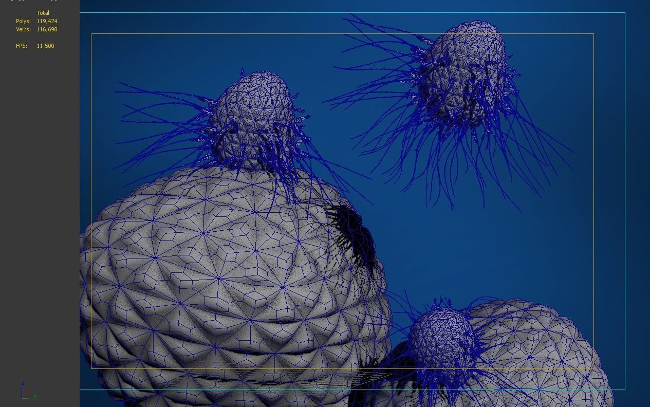 Cancer cell proliferation invasion virus 3D model_4