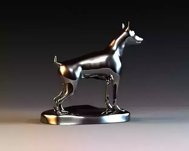 Metal Dog sculpture  Chrome  animal sculpture