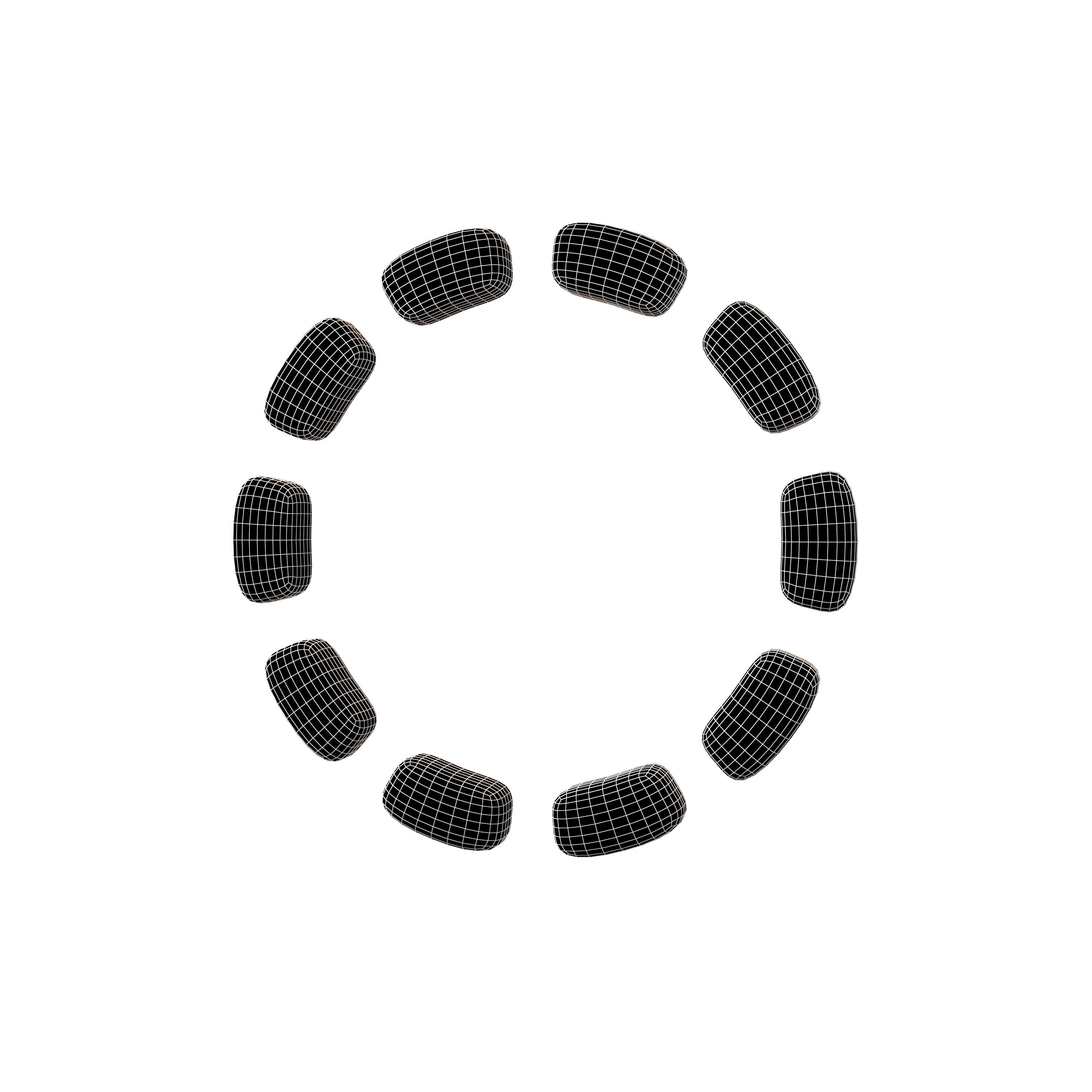 Dashed Circle Line v1 001 Low-poly 3D model_5