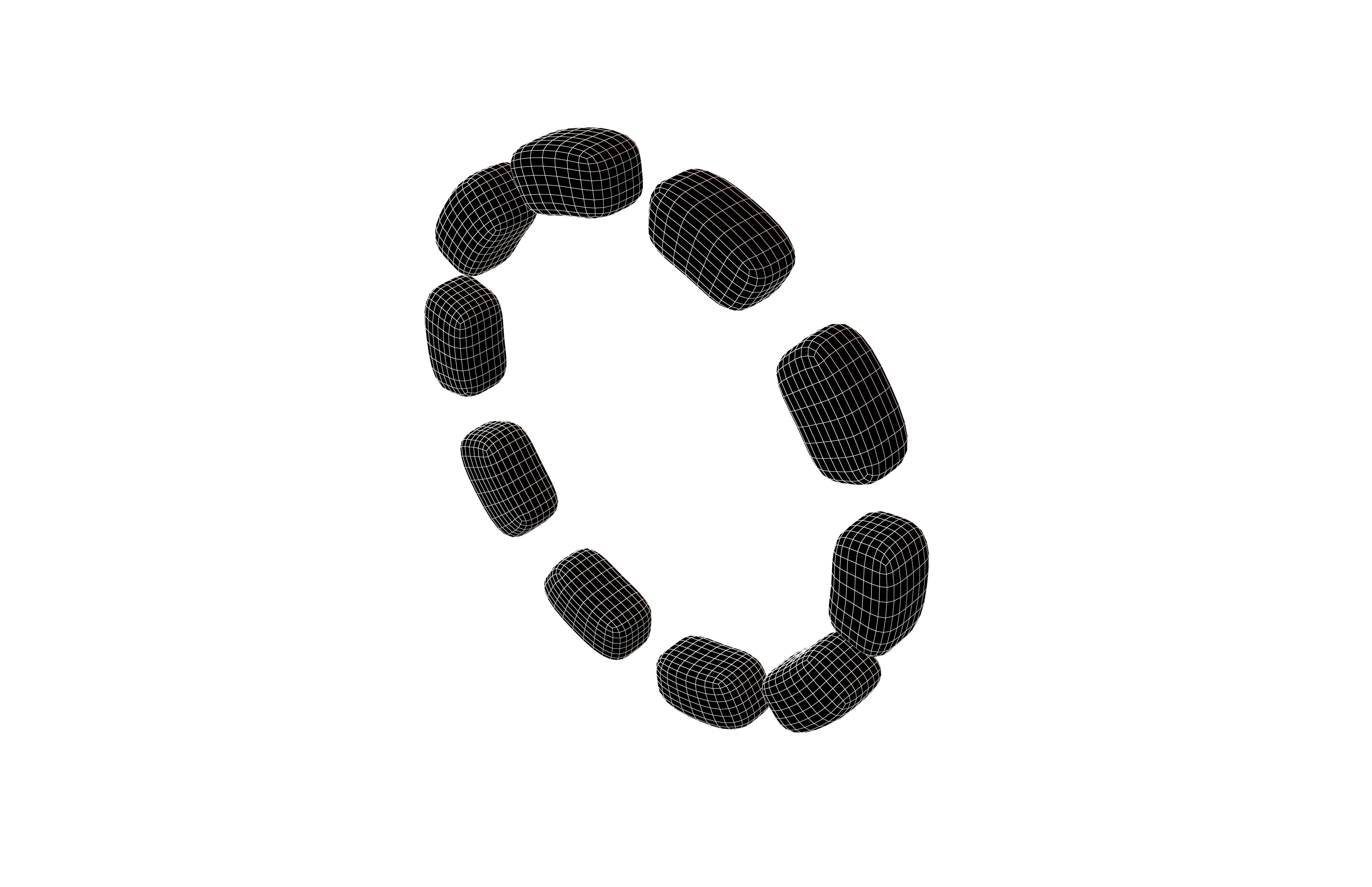 Dashed Circle Line v1 001 Low-poly 3D model_4