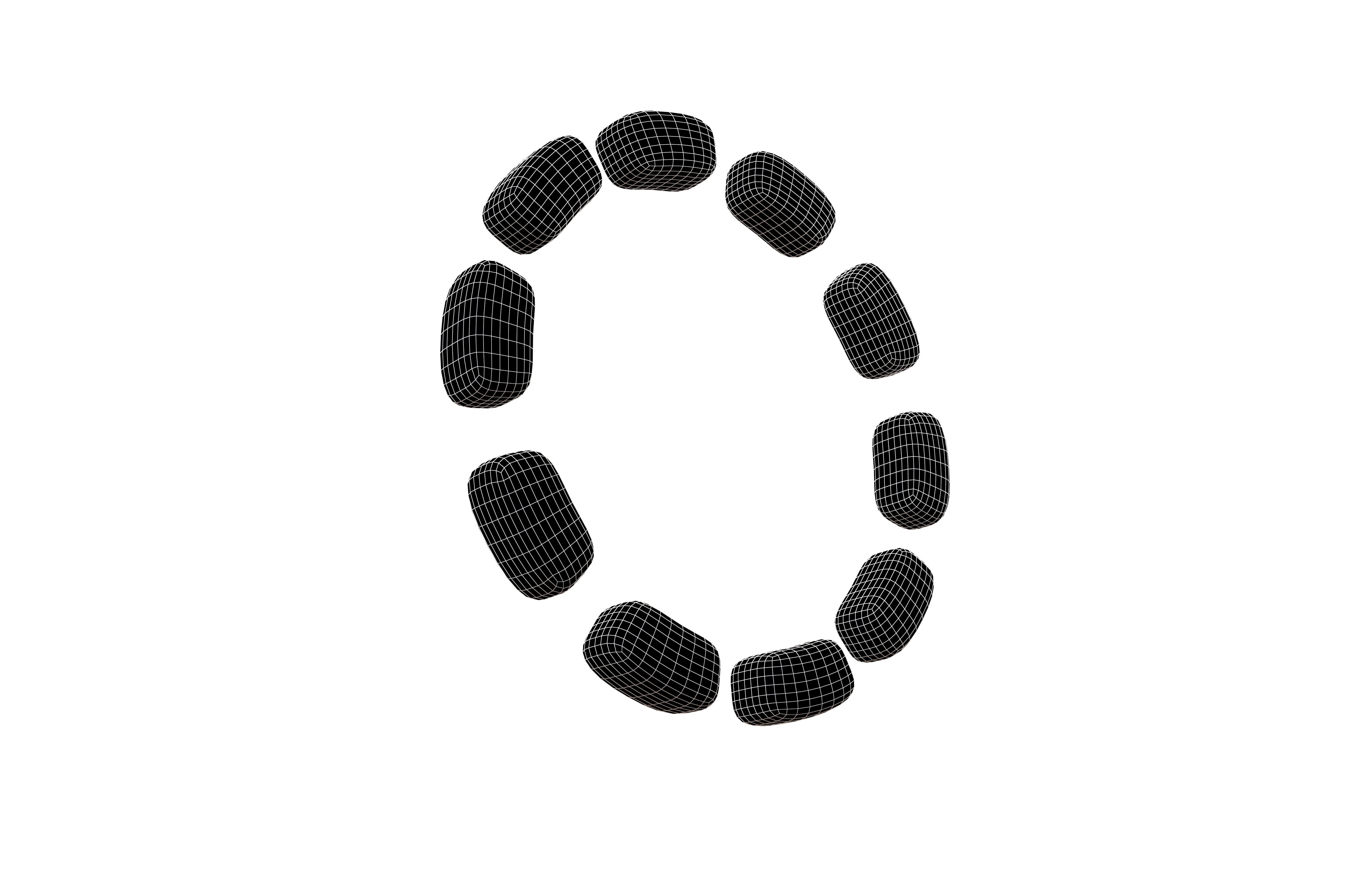 Dashed Circle Line v1 001 Low-poly 3D model_7