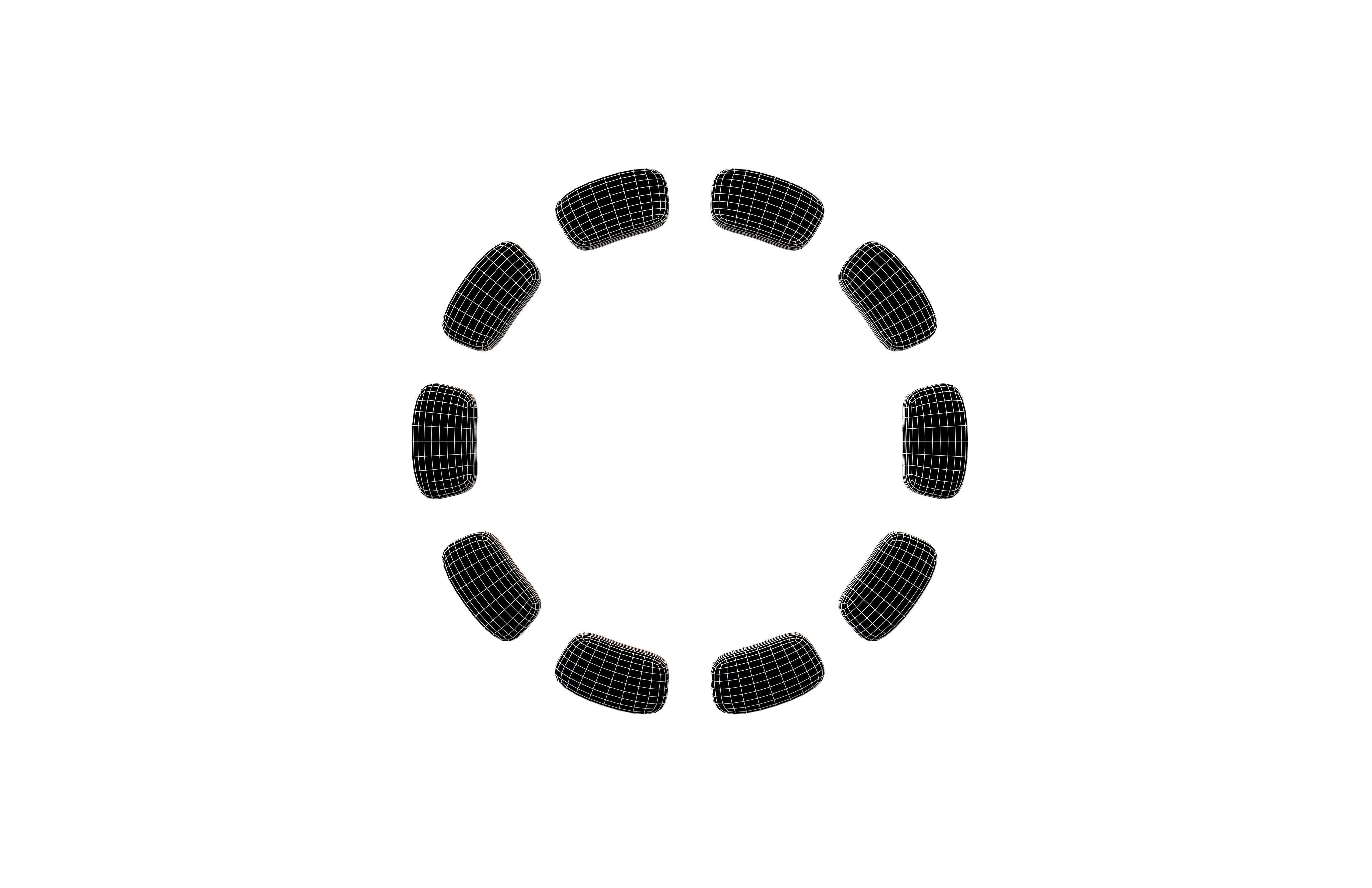 Dashed Circle Line v1 001 Low-poly 3D model_6