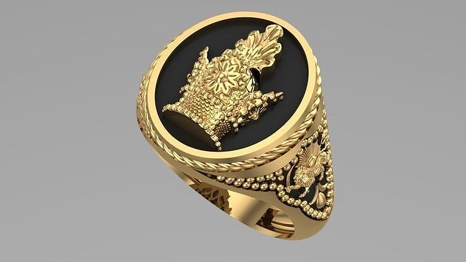 majestic Pahlavi dynasty ring 3D print model