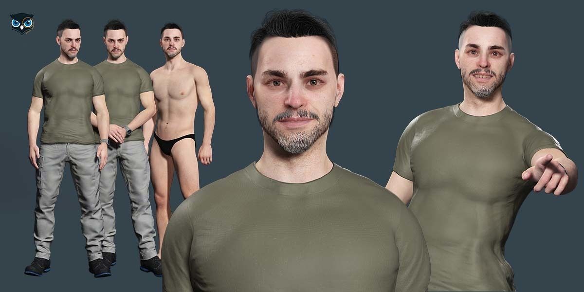 Kiven-s Casual Charm Low-poly 3D model_1