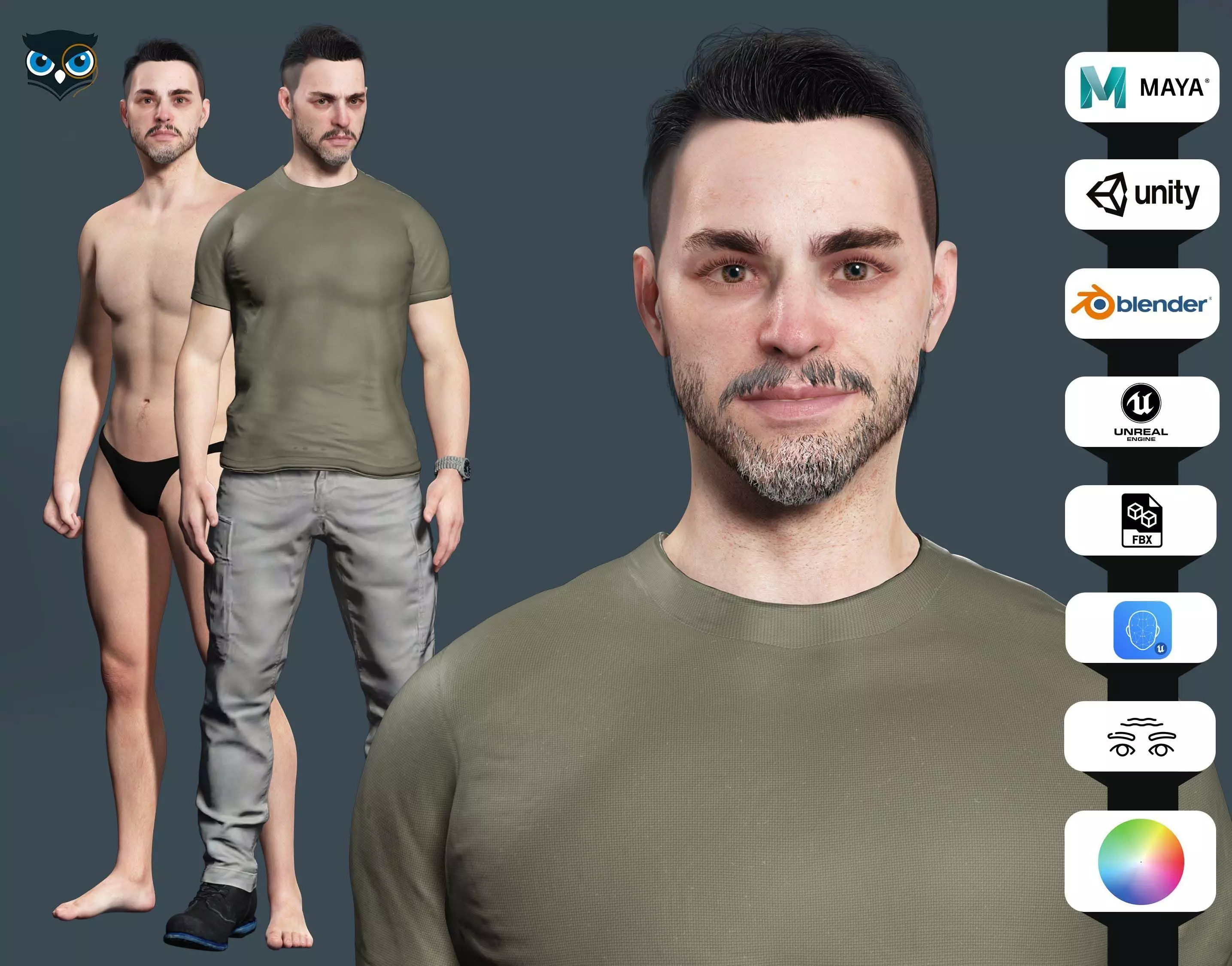 Kiven-s Casual Charm Low-poly 3D model_0