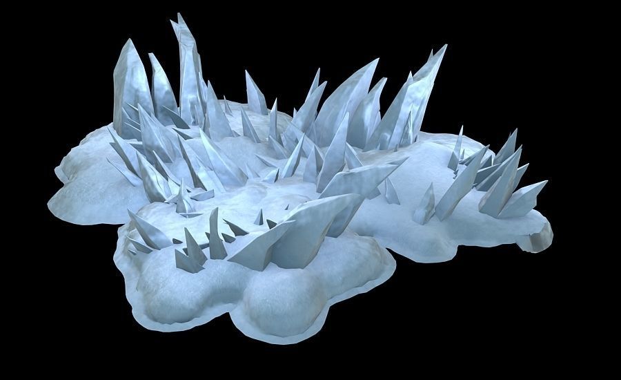 Cartoon Iceberg  Ice Cave sea surface Snow Mountain 3D model_3