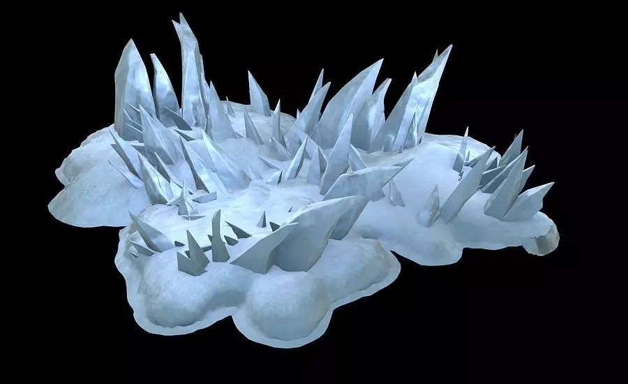 Cartoon Iceberg  Ice Cave sea surface Snow Mountain 3D model_0