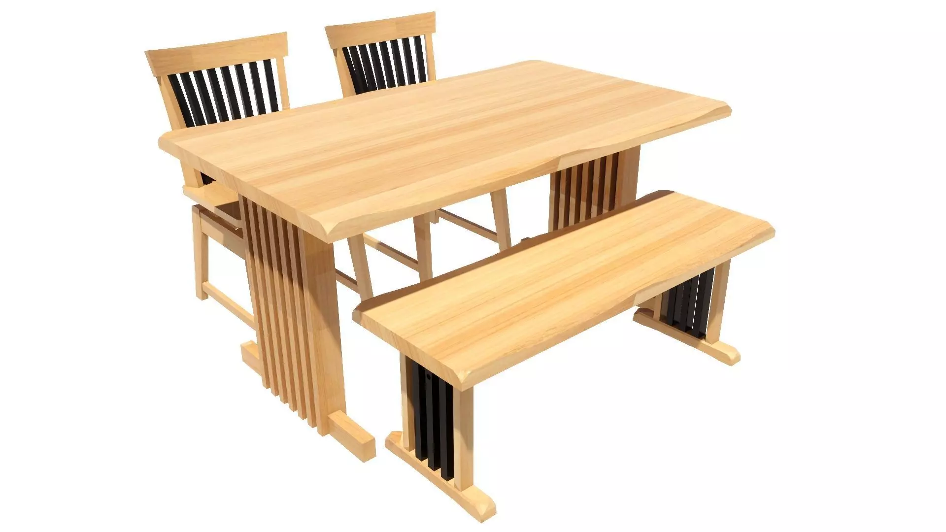 Dining set 4 seat 3D model_0