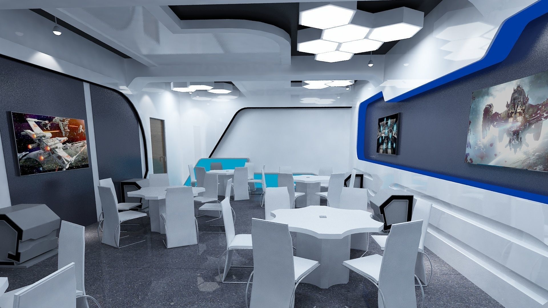 Classroom modern classroom school 3D model_4