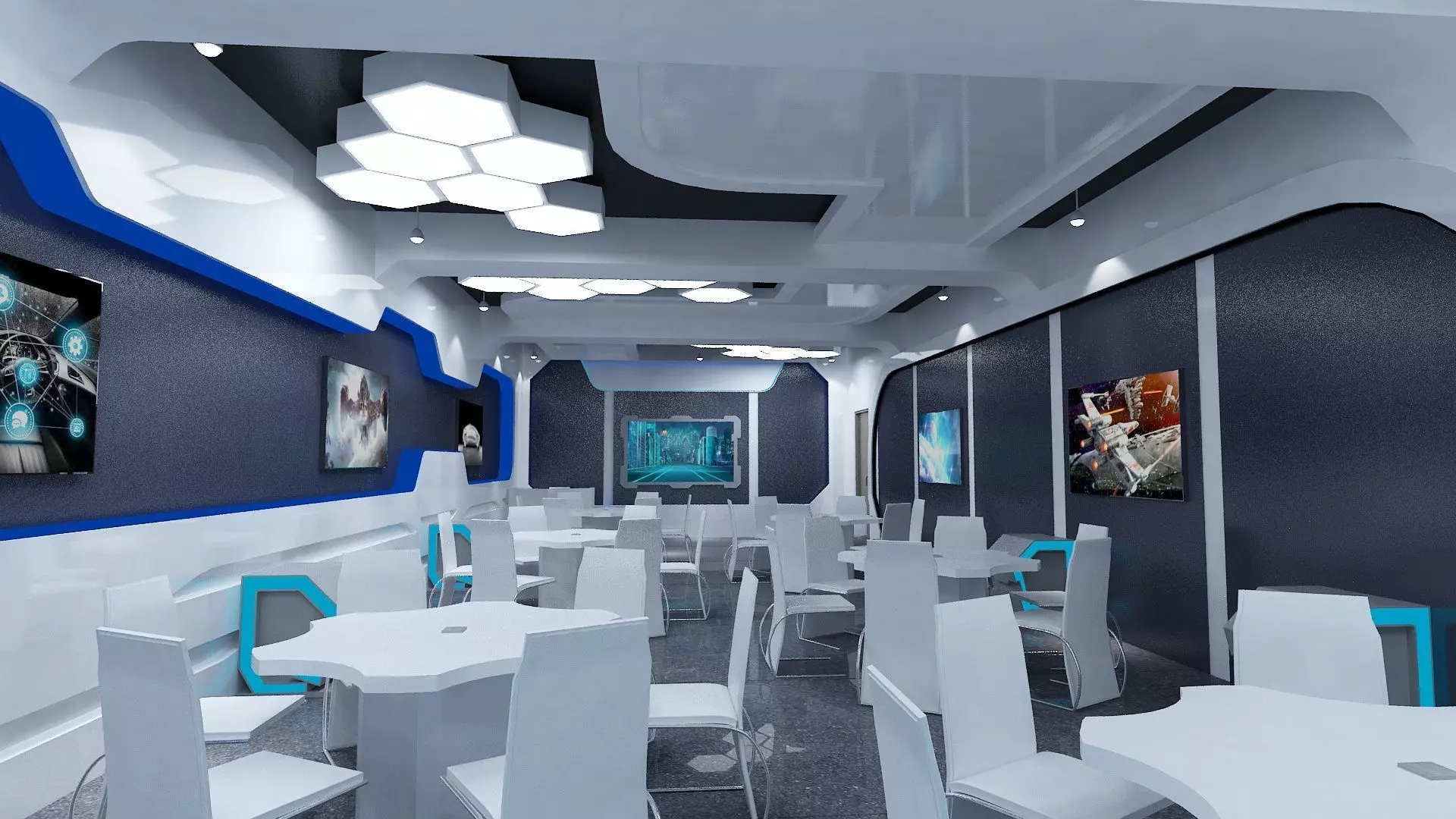 Classroom modern classroom school 3D model_0