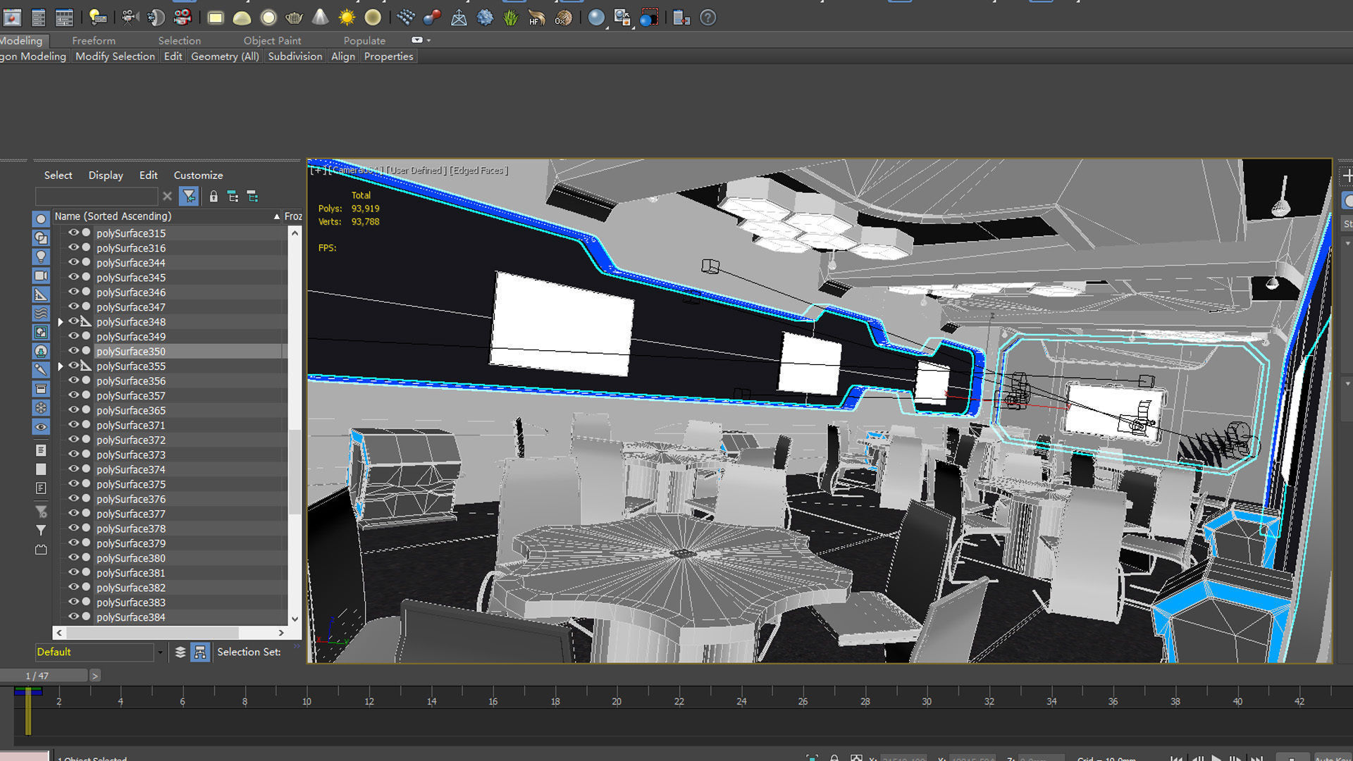 Classroom modern classroom school 3D model_5